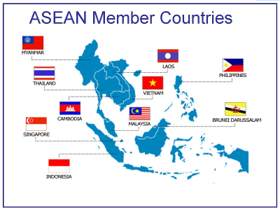 Harta țărilor membre ASEAN