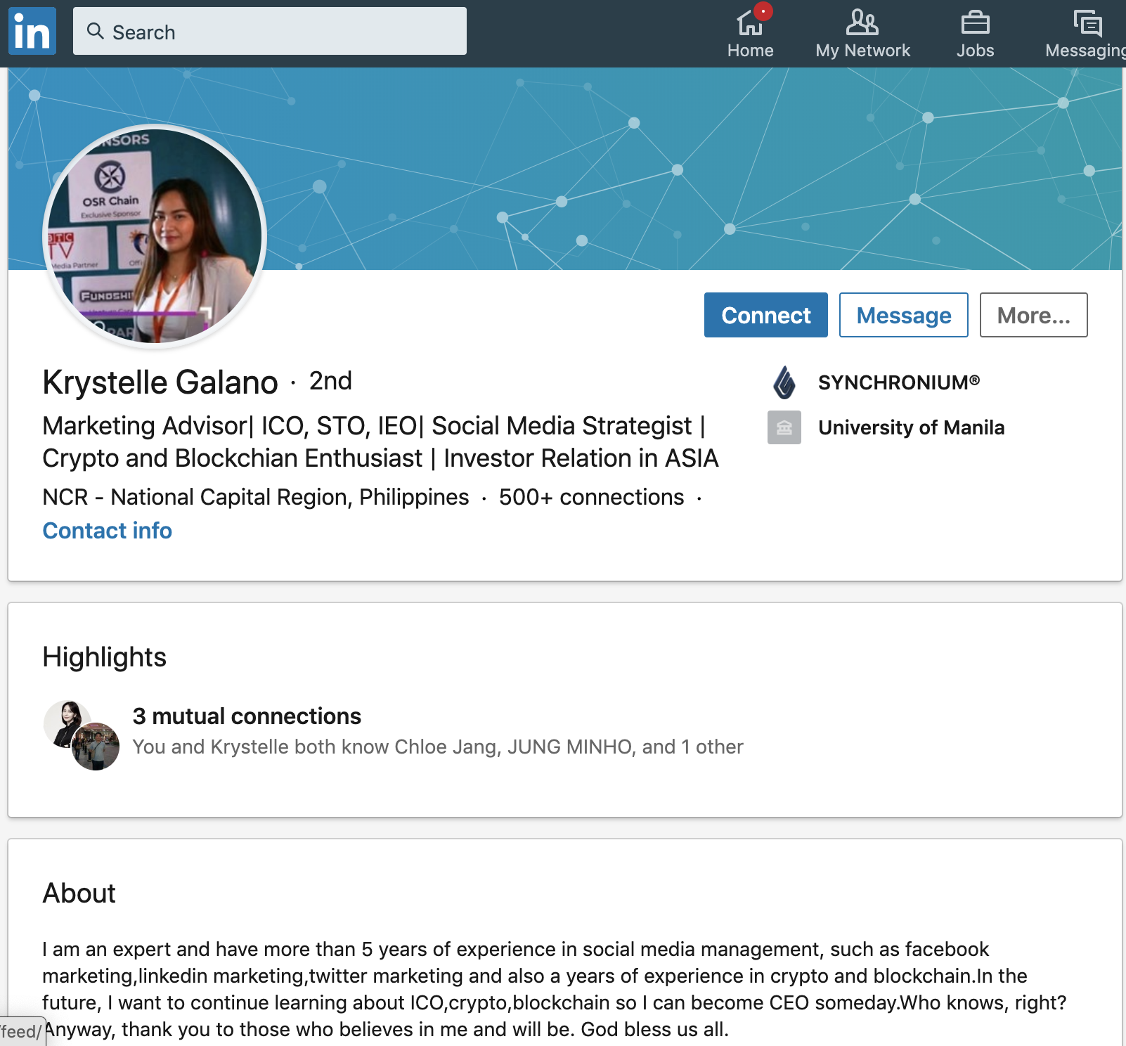 Krystelle Gallano در LinkedIn